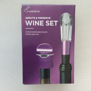 Rabbit Purple Wine Aerate & Preserve Set